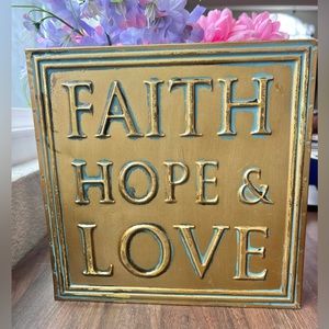 MayRich Company Faith Religious Sign Home Decor Wall Art Frame 9x9 NWT